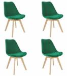 Jumi Skandináv stílusú székek, fa, bársony, zöld, szett 4 db, 49x60x82 (MCTART-CM-946132S)
