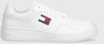 Tommy Jeans sneakers din piele TJM RETRO BASKET ESS culoarea alb, EM0EM01395 PPYH-OBM099_00X