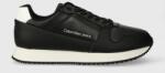 Calvin Klein Jeans sneakers RETRO RUNNER LOW LTH IN SAT culoarea negru, YM0YM00863 PPYH-OBM0JJ_99X