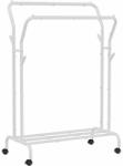 ARTOOL Suport mobil cu roti pentru haine, Artool, cu raft incaltaminte, otel, alb, max 100 kg, 103.5x52.5x155 cm GartenVIP DiyLine (2345_1) Pantofar