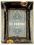S.T. Dupont szivar hamutál Art Deco mintával 2 szál szivarnak - fekete (006409)