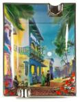 S.T. Dupont Cuba szivar hamutál, 2 szál szivarnak, havannai utca utcaképpel (006411)