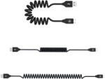 Tellur Adat- és Töltőkábel Tellur, USB-C típusú, 3A, 1, 8 m, Spirál, Fekete