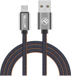 Tellur Adat- és töltőkábel Tellur Micro-USB Denim, 1 m, 480 Mbps Adatátviteli sebesség, Kék