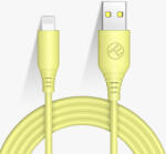 Tellur Adat- és Töltőkábel USB, LED világítás, 5V, 3A, Adatátviteli sebesség 480 Mbps, 1m, Sárga