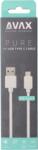 AVAX CB123W PURE USB A-Type C 2m kábel 2.1A, fehér (AVAX CB123W)