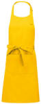 Kariban duplazsebes hosszú kötény, állítható nyakpánttal KA890, Yellow-U