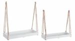 Bizzotto Set 4 etajere lemn alb antichizat Ashley 49x17x8.5 cm, 60x20x8.5 cm (0347202)