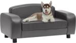 vidaXL Canapea pentru câini, gri, 80 x 50 x 40 cm, piele ecologică (170964) - comfy