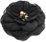 Zia Fashion Brosa eleganta floare neagra din voal mijloc negru cu auriu 8.5 cm, Corizmi, Irina