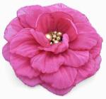 Zia Fashion Brosa eleganta floare roz magenta din voal mijloc auriu 8.5 cm, Corizmi, Liana