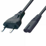 Somogyi Elektronic N 1/VDE hálózati csatlakozókábel, 1, 5 m, H03VVH2-F 2x0, 75 mm2, max. 500 W, fekete