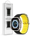 DEVIA ST381652 Apple Watch 42/44/45/49mm fekete/sárga szilikon sport szíj (ST381652)