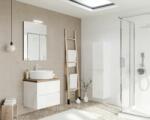 Savinidue Easy 60cm-es két fiókos fürdőszobaszekrény fényes fehér & természetes tölgy - mindigbutor