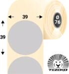 Tezeko 39 mm x 39 mm Műanyag Tekercses etikett címke Ezüst ( 2500 címke/tekercs ) (M0390003900-001)