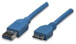 TECHLY 1.0m USB 3.0/Micro-B USB 3.0 USB kábel 1 M USB 3.2 Gen 1 (3.1 Gen 1) USB A Micro-USB B Kék (ICOC-MUSB3-A-010) (ICOC-MUSB3-A-010)