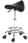 bipiline nyerges ülőkés, gurulós kozmetikai szék, Fekete (COS-S-02-BK)