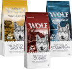 Wolf of Wilderness Wolf of Wilderness - vegyes próbacsomag "The Taste Of" Canada, Scandinavia, Mediterranean (burgonyamentes; 3 x 1 kg)