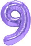 PartyPal 9. szám, fólia lufi, 100 cm, lila