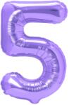 PartyPal 5. szám, fólia lufi, 100 cm, lila