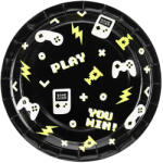 PartyDeco S. r. o Papír tányér, konzol mintákkal 6 db/cs, 23 cm