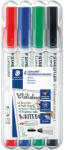 STAEDTLER Táblamarker Staedtler Lumocolor Compact kerek 4 db-os klt. (piros, kék, zöld, fekete) (341 WP4)