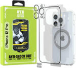ITOP ATB Husa iPhone 12 Pro TPU Antisoc - Folie Sticla - Folie Spate - Protectie Camera - Inel Magnetic - Stickere Anti-Praf, Kit 6 in 1 De Protectie (ITOP002)