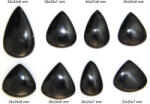  Cabochon din Turmalina Neagra - Picatura - 33-53x24-35x6-8 mm - 1 Buc