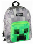Astra Minecraft hátizsák, 2 rekeszes, 40x30x14cm, szürke-zöld, Creeper, Astra (MNC-152318) - mesescuccok