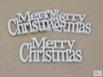  Fa - "Merry Christmas" felirat koszorúra fehér 14cm 3db/csomag (KB-4360)