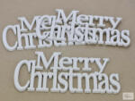  Fa - "Merry Christmas" felirat koszorúra fehér 21cm 3db/csomag (KB-4363)