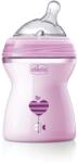 Chicco Бебешко шише за хранене Chicco - Natural Feeling РР, за момиче, 250 ml, 2 m+ (N0242)