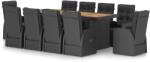 vidaXL Set mobilier de exterior cu perne, 11 piese, negru, poliratan (3059350)