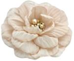 Zia Fashion Brosa eleganta floare bej din voal mijloc auriu 8.5 cm, Corizmi, Ema