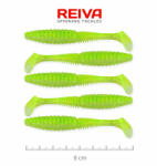Reiva Zander Power Shad 8cm 3, 18gr 5db/cs (Fluo Zöld Flitter I. ) Plasztik csali (9901-842)