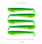 Nevis Impulse Shad 7, 5cm 3, 05gr 5db/cs Zöld Flitter Plasztik csali (9721-843)