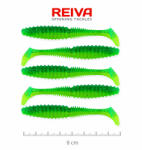 Reiva Zander Power Shad 8cm 3, 18gr 5db/cs (Zöld Flitter) Plasztik csali (9901-843)