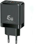 USAMS Incarcator de retea Charging USB-C+USB-A 45W GaN PD 3.0 Fast Bla (USA001288) - vexio