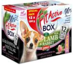 FitActive Fitabox nedves kutyaeledel, bárány és nyúl válogatással, 12 x 100 g