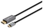 Manhattan 354851 video átalakító kábel 3 M USB C-típus DisplayPort Fekete, Ezüst (354851) (354851)