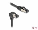 Delock Cablu de retea RJ45 Cat. 8.1 S/FTP drept/unghi 90 grade jos 3m Negru, Delock 80447 (80447)