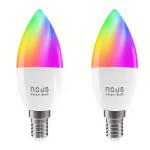 NOUS Set 2 Becuri LED RGB Smart NOUS P4, E14, Control din aplicatie (P4-2) - Technodepo
