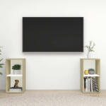 vidaXL 2 db fehér-sonoma színű forgácslap TV-szekrény 72x35x36, 5 cm (3079903)
