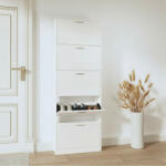 vidaXL magasfényű fehér szerelt fa cipőszekrény 59 x 17 x 169 cm (342514)