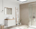 Savinidue Easy 80cm-es két fiókos fürdőszobaszekrény fényes fehér & natúr tölgy - smartbutor