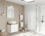 Savinidue Easy 60cm-es két fiókos fürdőszobaszekrény fényes fehér & természetes tölgy - smartbutor