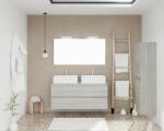 Savinidue Easy 120cm-es két fiókos fürdőszobaszekrény szürke tölgy & beton - smartbutor