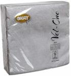 Okay Vel-One 4 rétegű papírszalvéta 40x40 cm 60 lap/csomag - ezüst