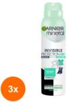 Garnier Mineral Invisible Black White Colors Fresh Aloe deo spray 3x150 ml