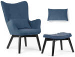 Sofotel Skandináv stílusú szárnyas szék lábtartóval, kék - Sofotel (2045)